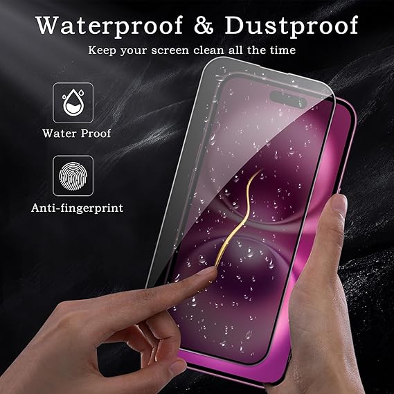 2 Pack Privacy Tempered Glass & 2 Camera protector for IPhone 16 Plus Premium Screen Protector Guard & Camera Lenns Protecor