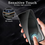 2 Pack Privacy Tempered Glass & 2 Camera protector for IPhone 15 Premium Screen Protector Guard & Camera Lenns Protecor