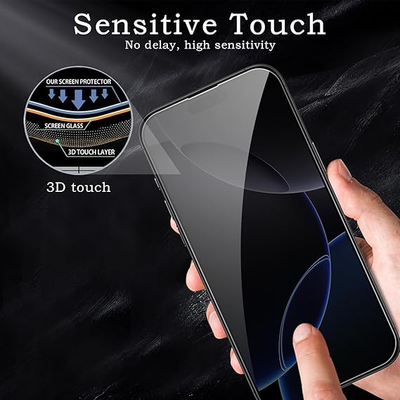 2 Pack Privacy Tempered Glass & 2 Camera protector for IPhone 16 Pro Max Premium Screen Protector Guard & Camera Lenns Protecor