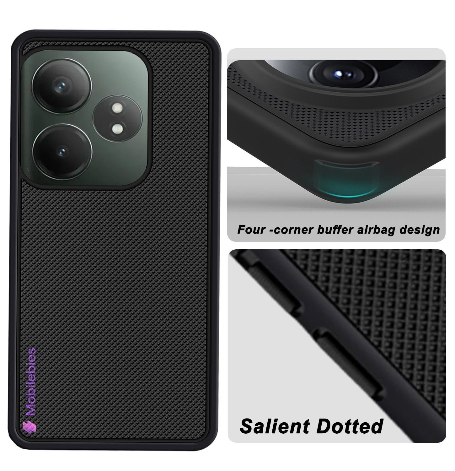Mobilebies Backcover For Realme GT 6T Super Frosted Shield Case With Salient Dots Case