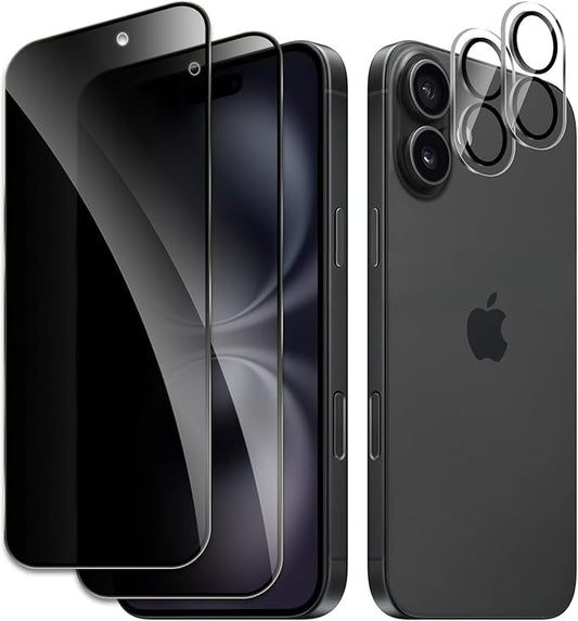 2 Pack Privacy Tempered Glass & 2 Camera protector for IPhone 17 Premium Screen Protector Guard & Camera Lenns Protecor