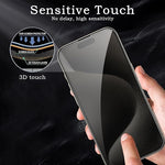 2 Pack Privacy Tempered Glass & 2 Camera protector for IPhone 15 Pro Premium Screen Protector Guard & Camera Lenns Protecor