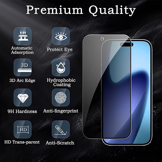 2 Pack Privacy Tempered Glass & 2 Camera protector for IPhone Air Premium Screen Protector Guard & Camera Lenns Protecor