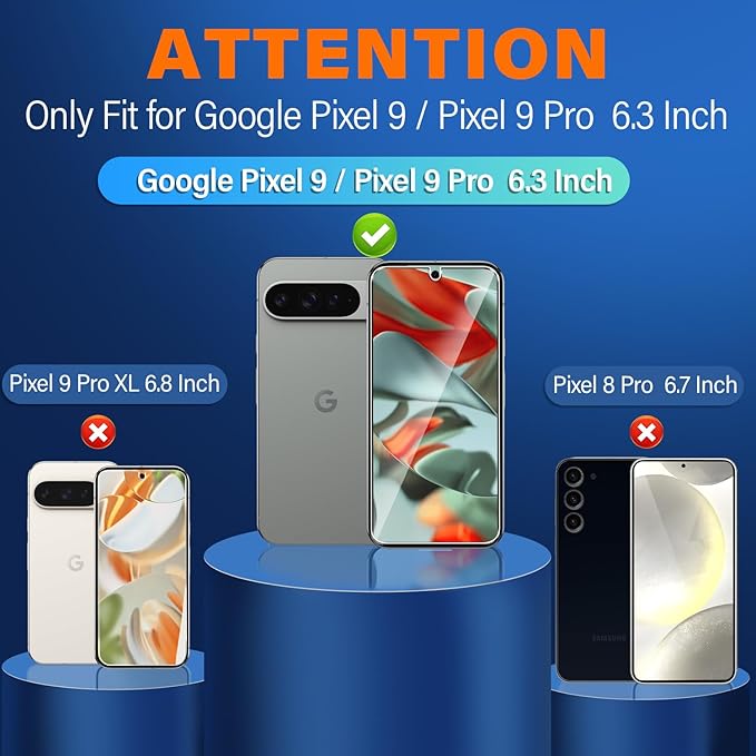 Google Pixel 9 / Google Pixel 9 Pro Full Glue Screen Protector Tempered Glass