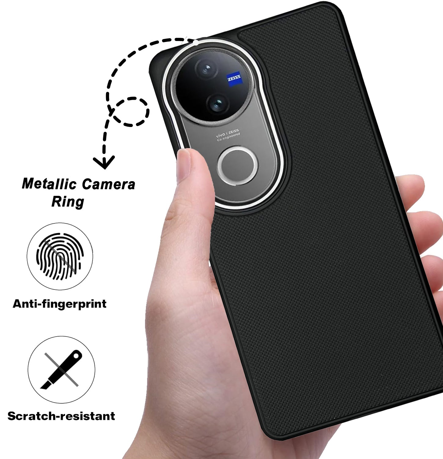 Mobilebies Backcover For VIVO V50 Super Frosted Shield Case With Salient Dots Case