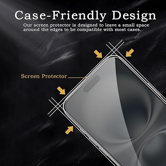 2 Pack Privacy Tempered Glass & 2 Camera protector for IPhone 16 Premium Screen Protector Guard & Camera Lenns Protecor