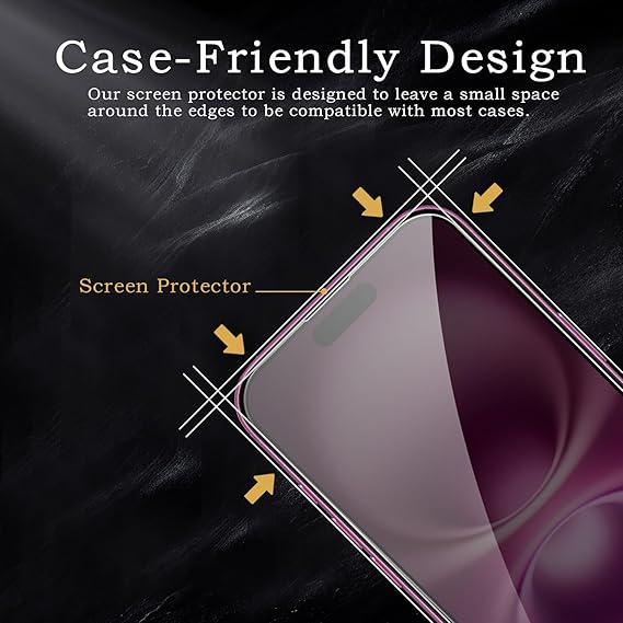 2 Pack Privacy Tempered Glass & 2 Camera protector for IPhone 16 Plus Premium Screen Protector Guard & Camera Lenns Protecor