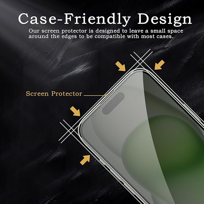 2 Pack Privacy Tempered Glass & 2 Camera protector for IPhone 15 Plus Premium Screen Protector Guard & Camera Lenns Protecor