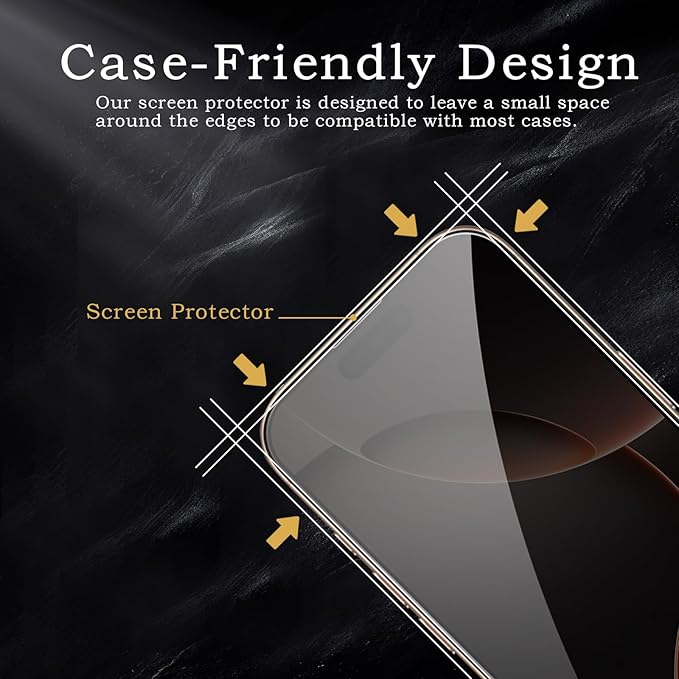 2 Pack Privacy Tempered Glass & 2 Camera protector for IPhone 16 Pro Premium Screen Protector Guard & Camera Lenns Protecor