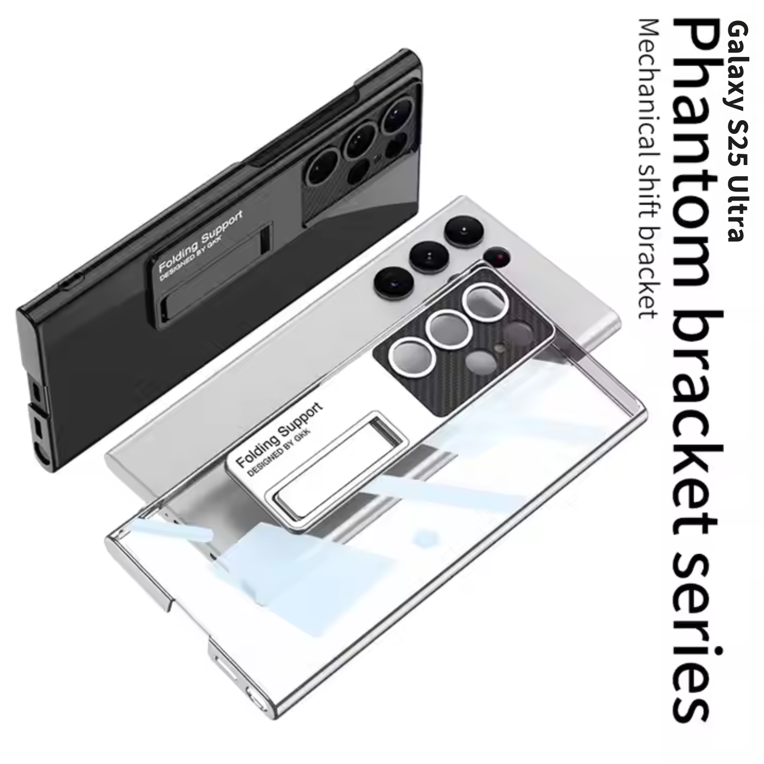 Samsung Galaxy S25 Ultra Transparent Chrome Stand Case Secondary image