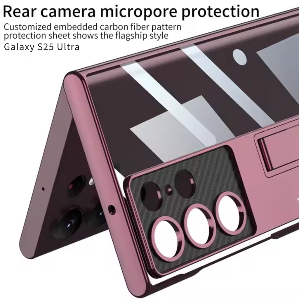 Samsung Galaxy S25 Ultra Transparent Chrome Stand Case