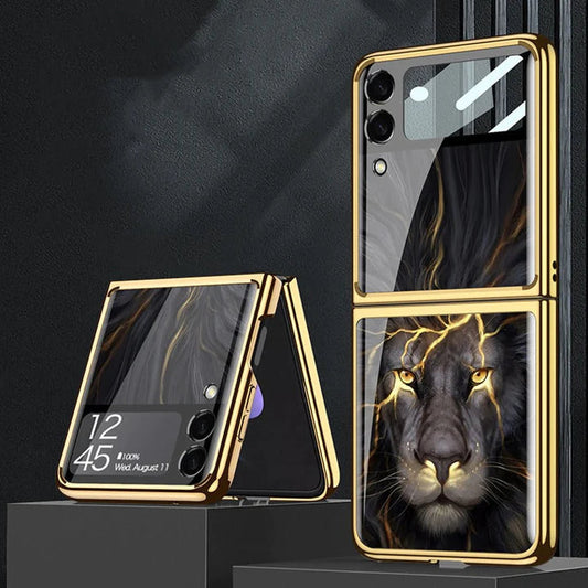 Samsung Galaxy Z Flip 4/ Z Flip 3 GKK Lion Glass Case