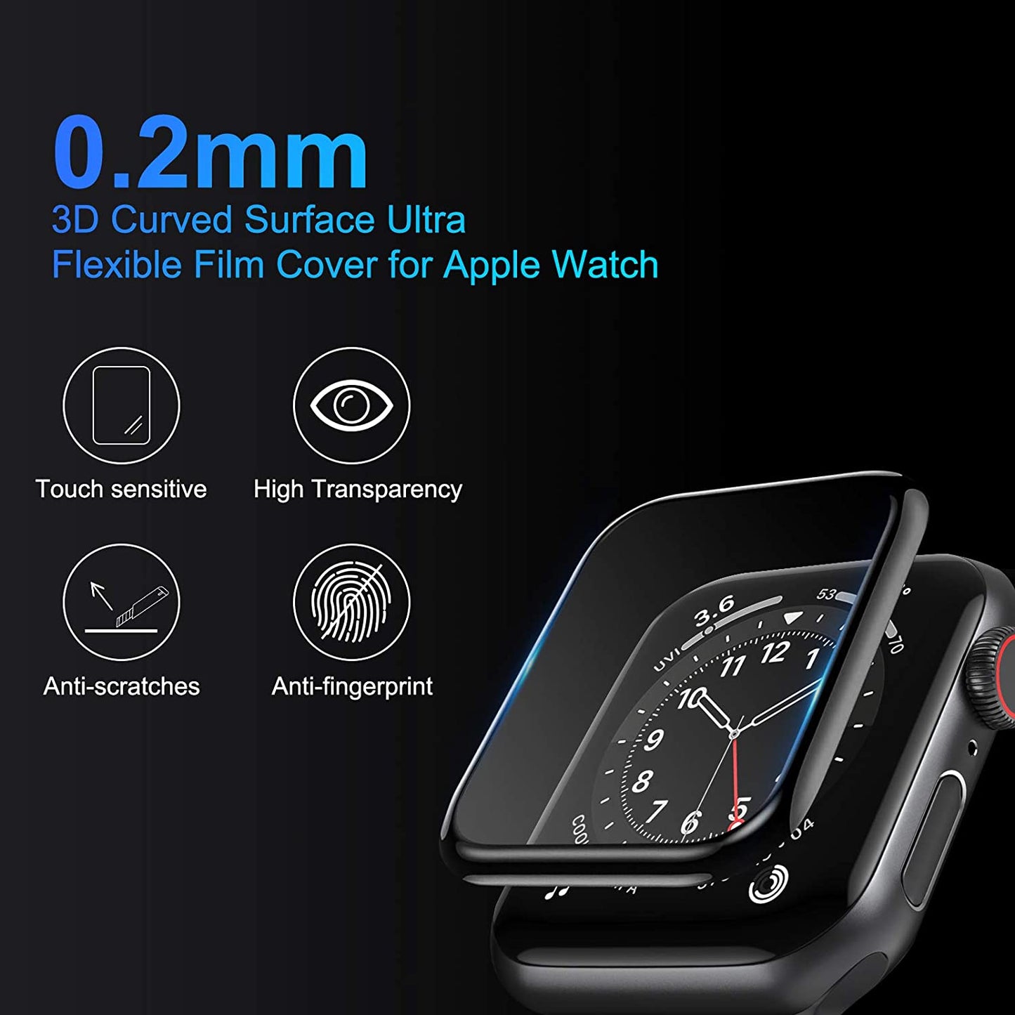 Apple Watch 6 / 5 / 4 / SE Series Flexible PMMA Watch Protector with Curve Edges (44 MM) Mobilebies