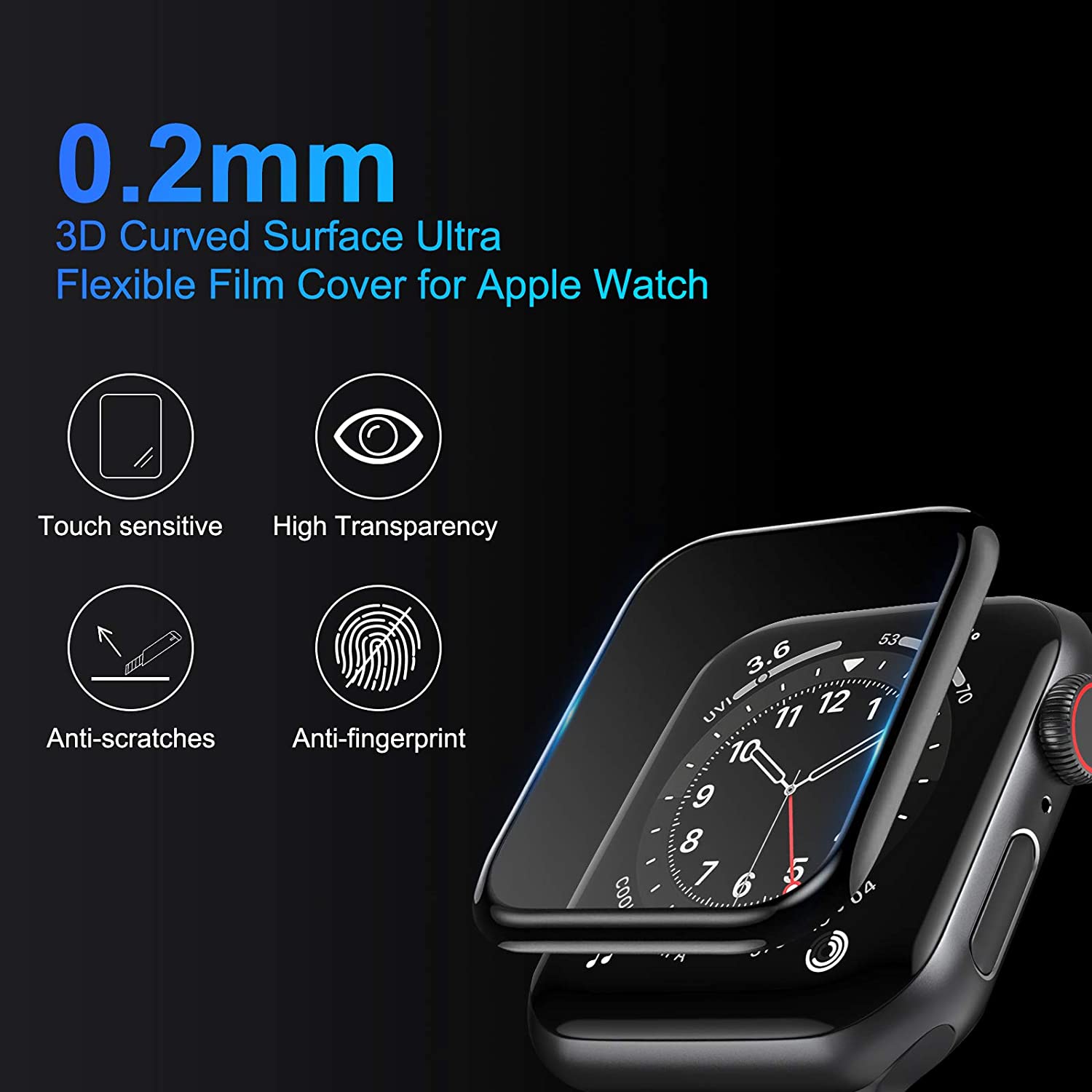 Apple Watch 8 / 7 Series Flexible PMMA Watch Protector with Curve Edges (41 MM) Mobilebies