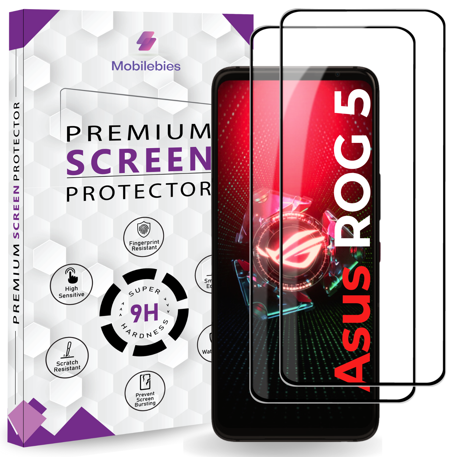 Tempered Glass for AsusROG5 Premium Screen Protector Guard Secondary image