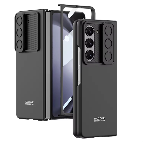 Samsung Galaxy Z Fold 6 Camera Shutter Hard PC Case With Front Glass Matte Finish , Shock Proff