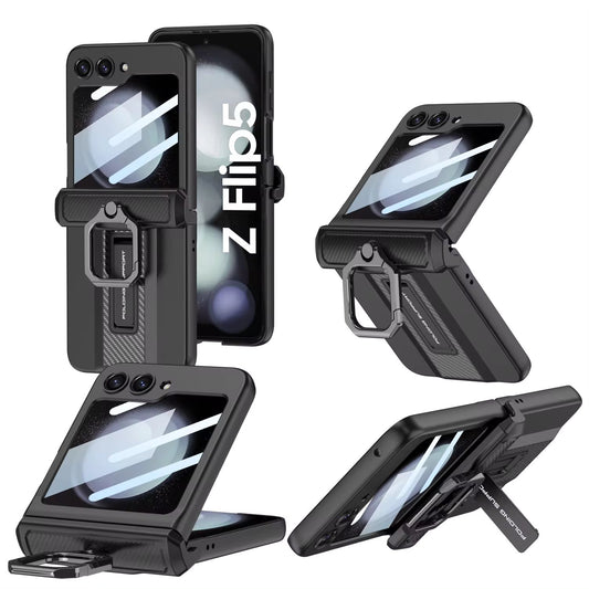 Magnetic Hinge Ring Stand Armor Case For Samsung Galaxy Z Flip 6