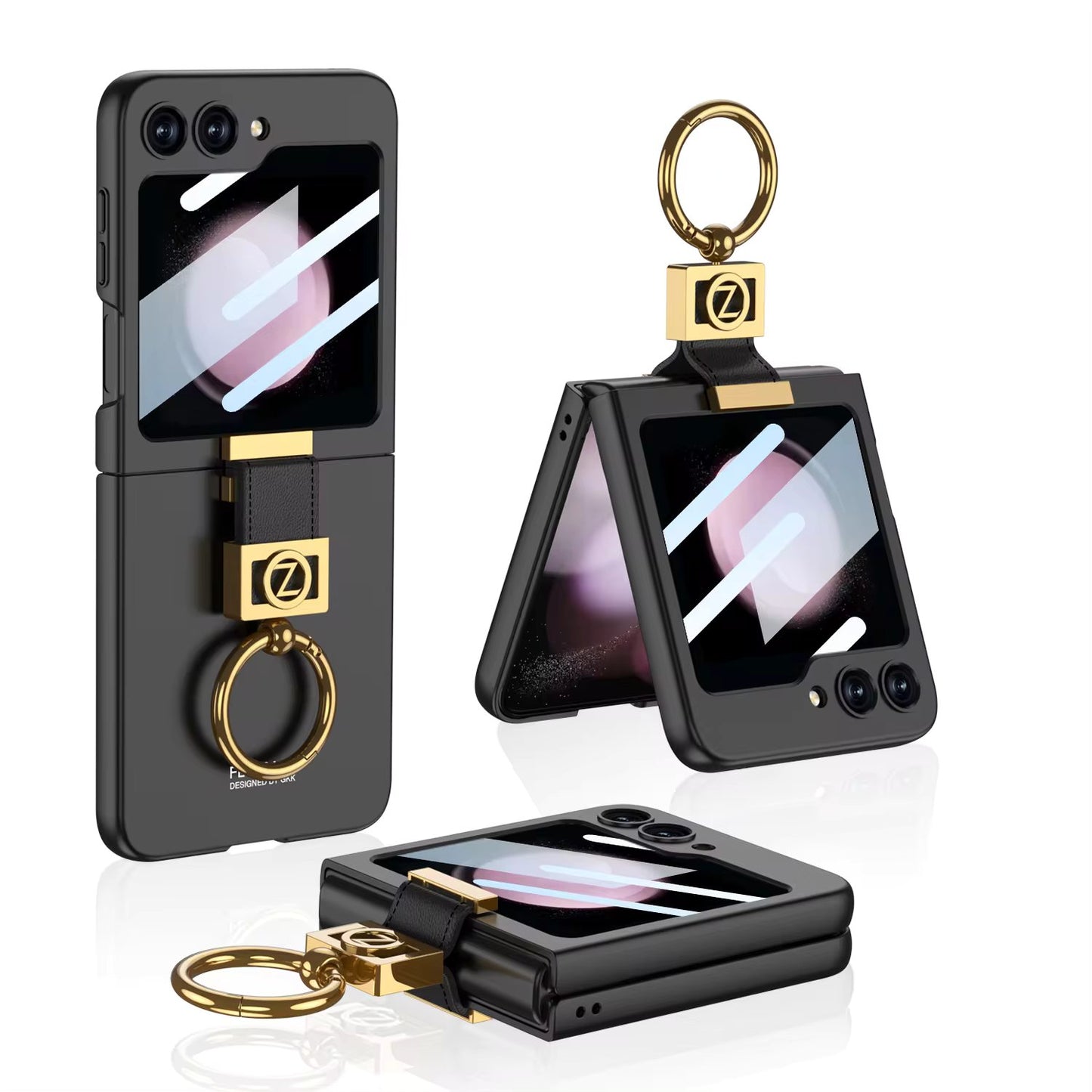 Electroplating Ring Attached Shockproof Flip Case For Samsung Galaxy Z Flip 6