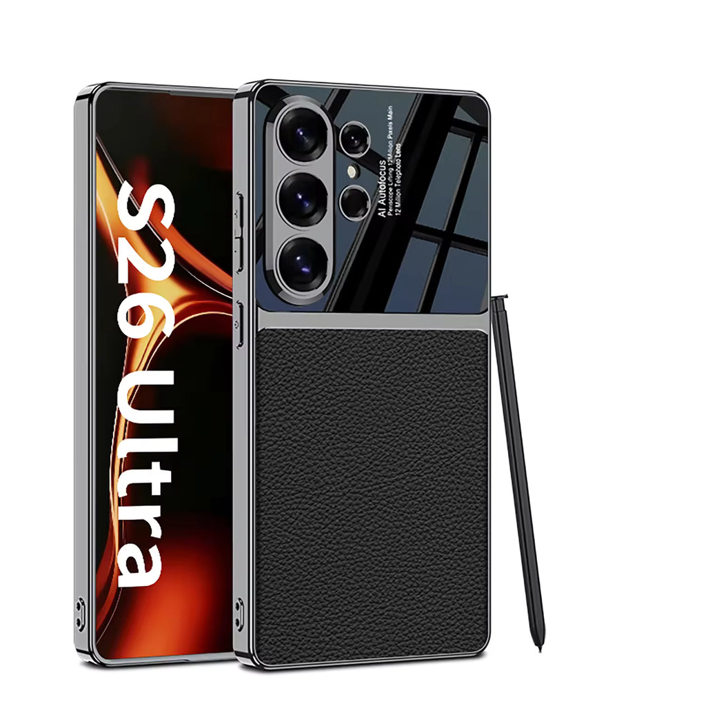 Mobilebies Samsung Galaxy S26 Ultra Half Leather Mobile Back Cover Case
