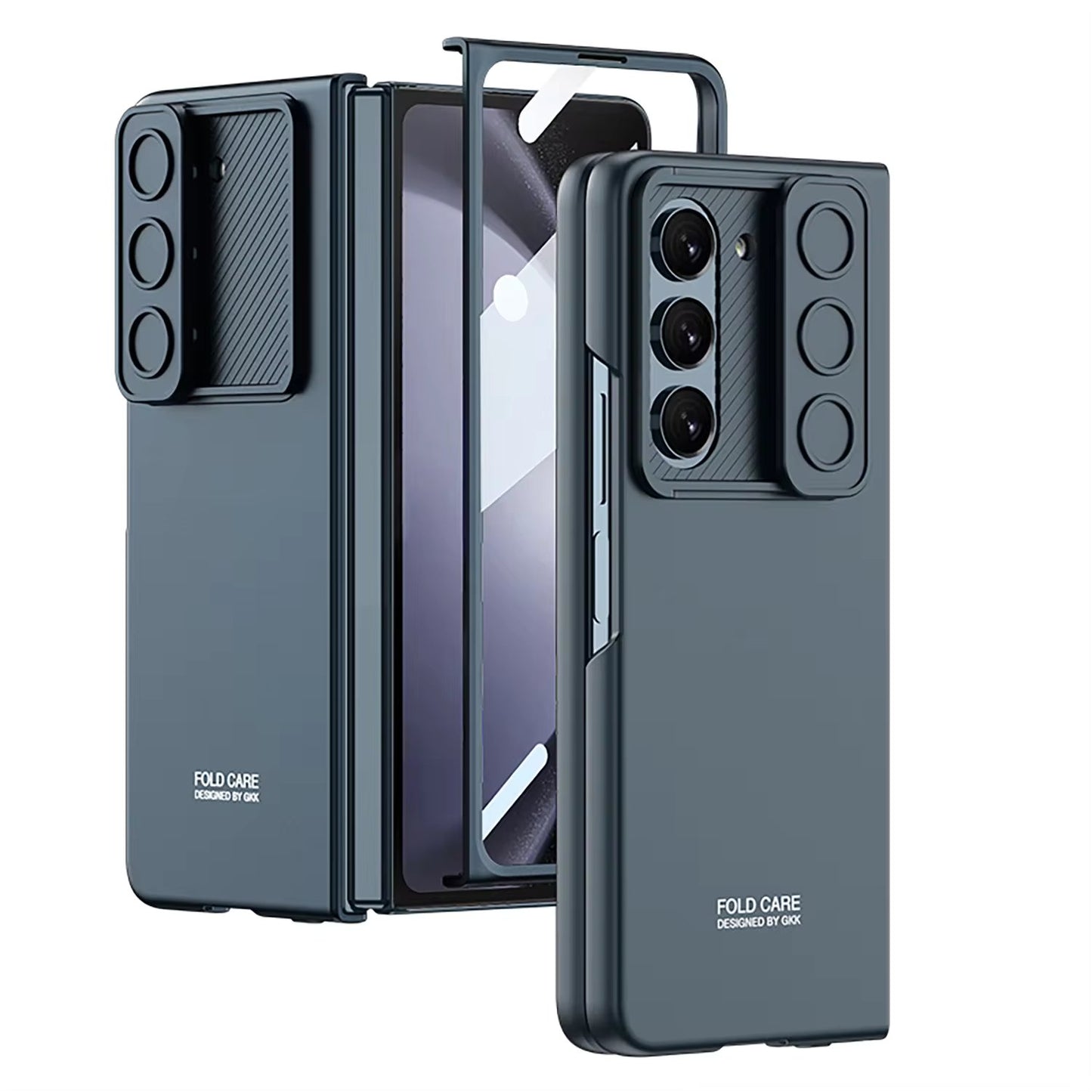 Samsung Galaxy Z Fold 6 Camera Shutter Hard PC Case With Front Glass Matte Finish , Shock Proff