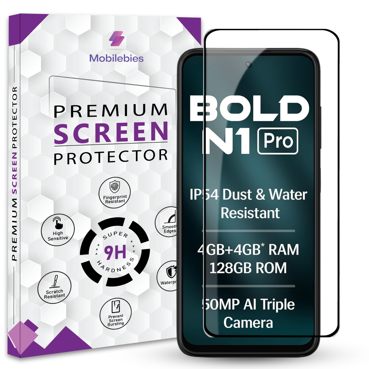 Tempered Glass for Lava Bold N1 Pro Premium Screen Protector Guard Main image
