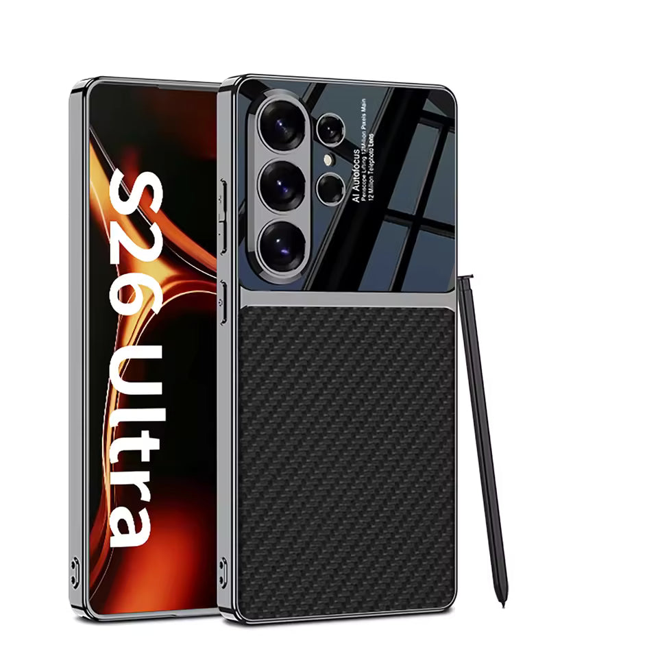 Mobilebies Samsung Galaxy S26 Ultra Half Leather Mobile Back Cover Case