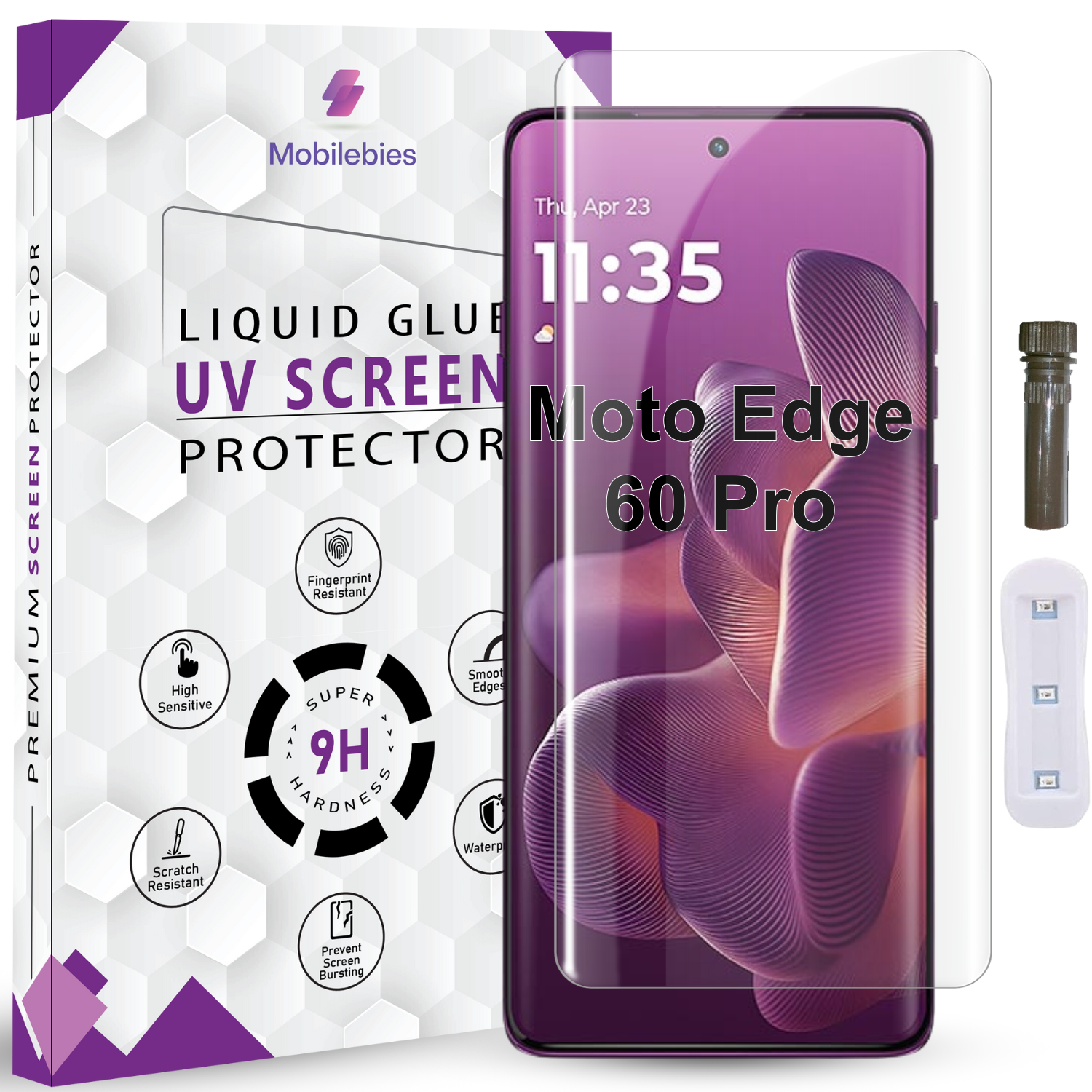 Tempered Glass For Motorola Edge 60 Pro 5G Advanced HD+ UV Glass Screen Protector Guard Main image