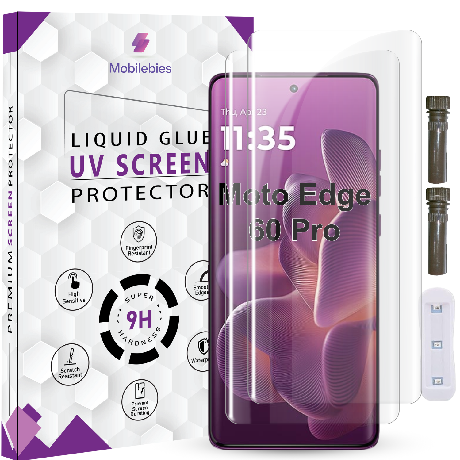 Tempered Glass For Motorola Edge 60 Pro 5G Advanced HD+ UV Glass Screen Protector Guard