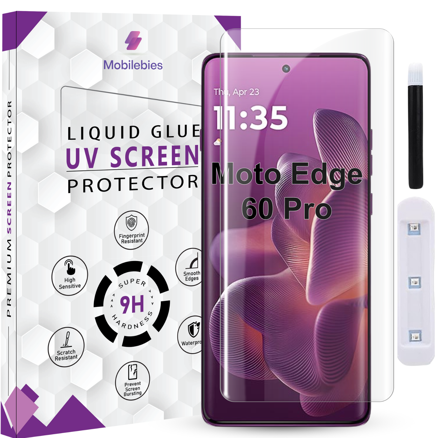 Tempered Glass For Motorola Edge 60 Pro 5G Premium HD+ UV Glass Screen Protector Guard