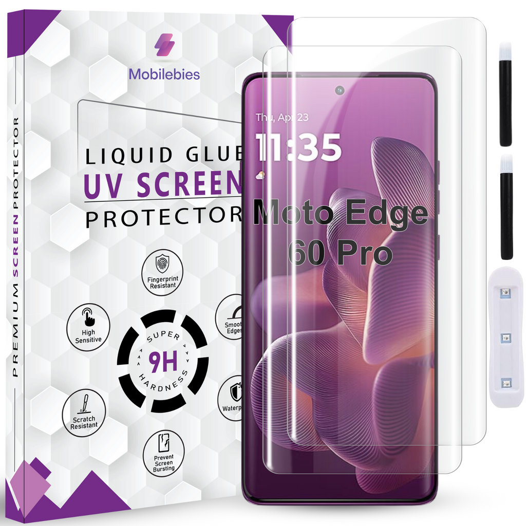 Tempered Glass For Motorola Edge 60 Pro 5G Premium HD+ UV Glass Screen Protector Guard