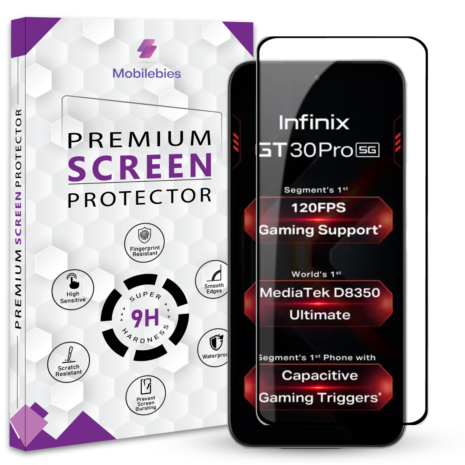 Tempered Glass for infinix GT 30 Pro Premium Screen Protector Guard