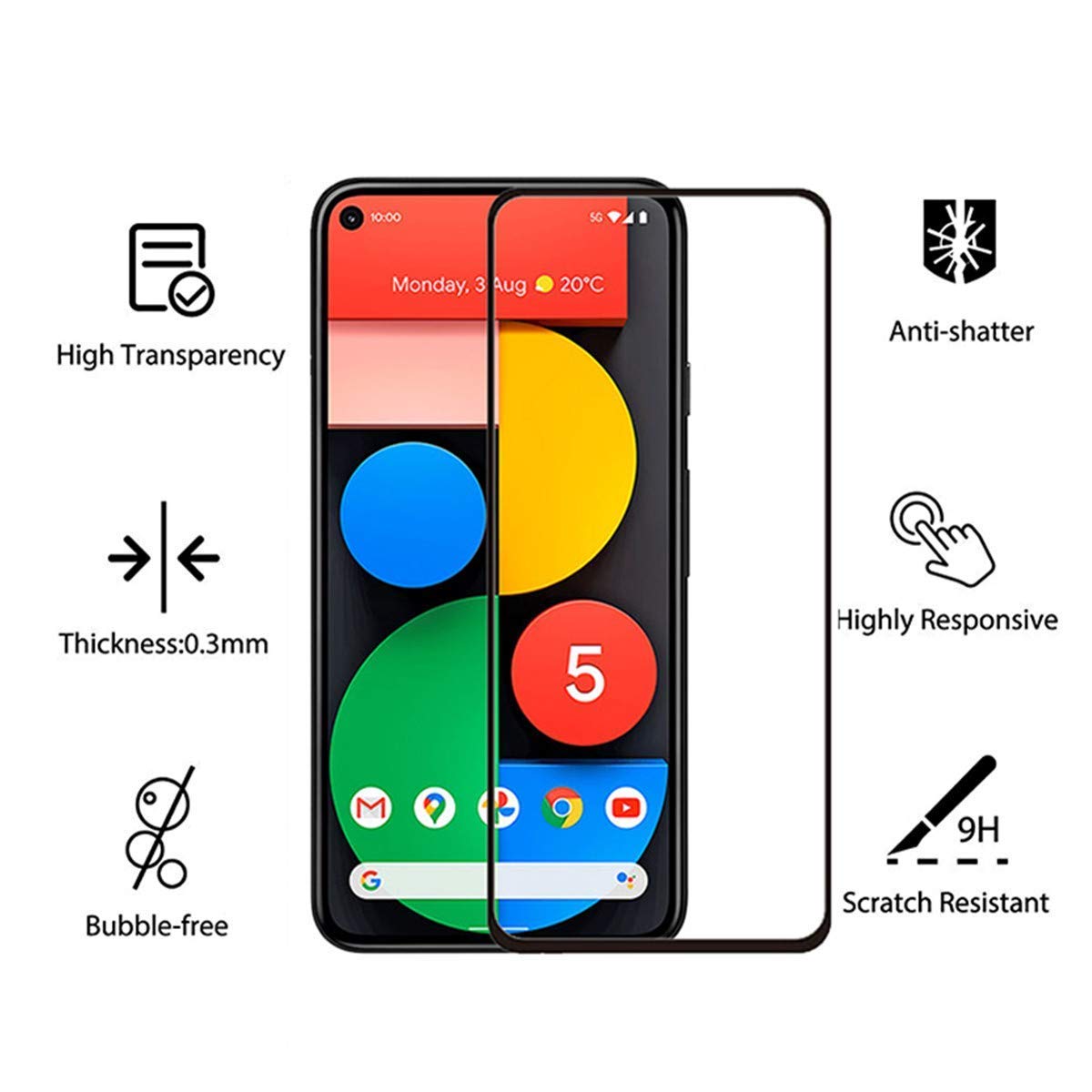 Google Pixel 5 Series Full Glue Screen Guard Mobilebies