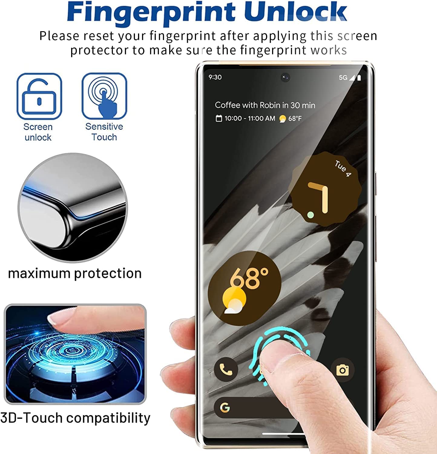 Google Pixel 7 Series Full Glue Screen Protector Tempered Glass Secondary image