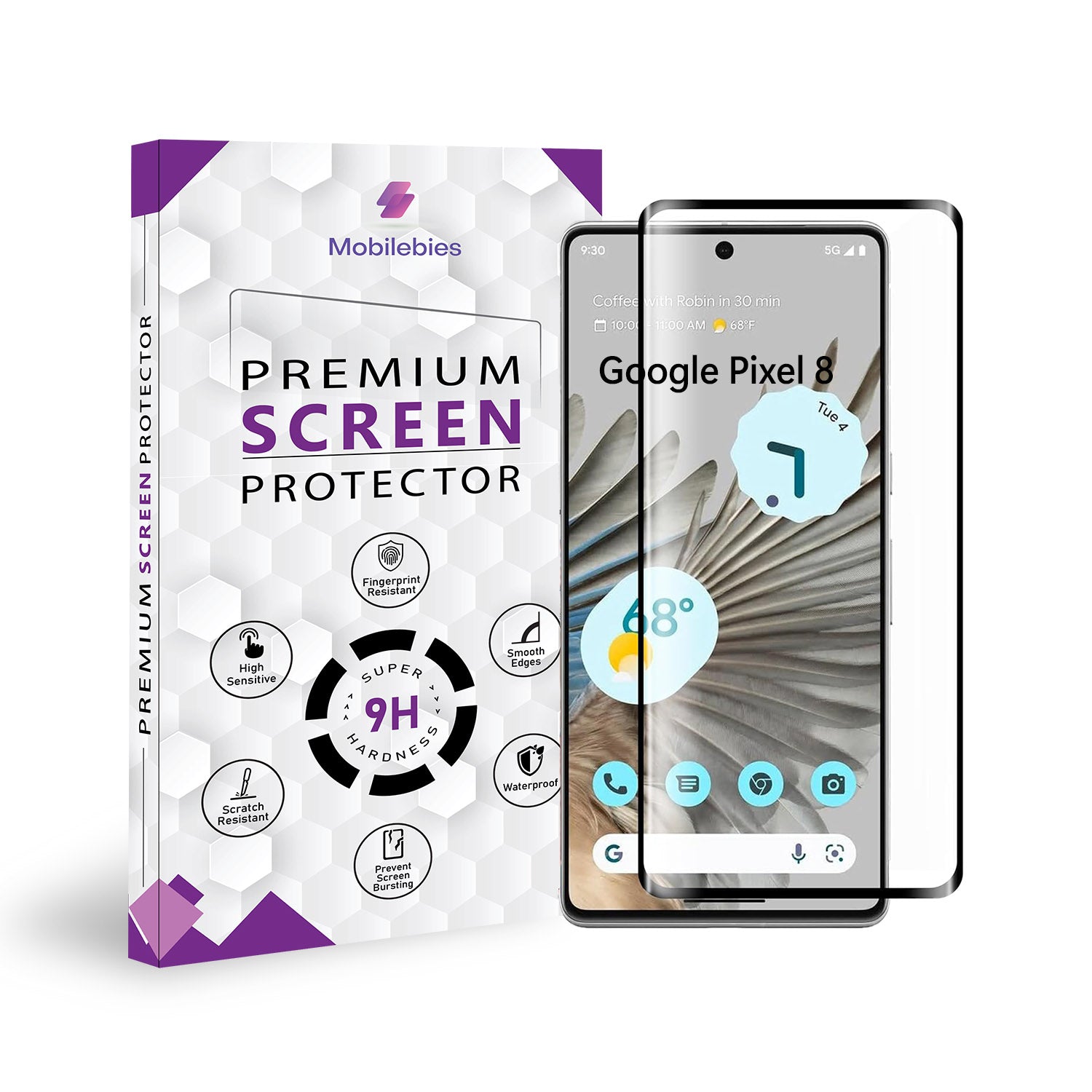 Google Pixel 8 Full Glue Screen Protector Tempered Glass Main image