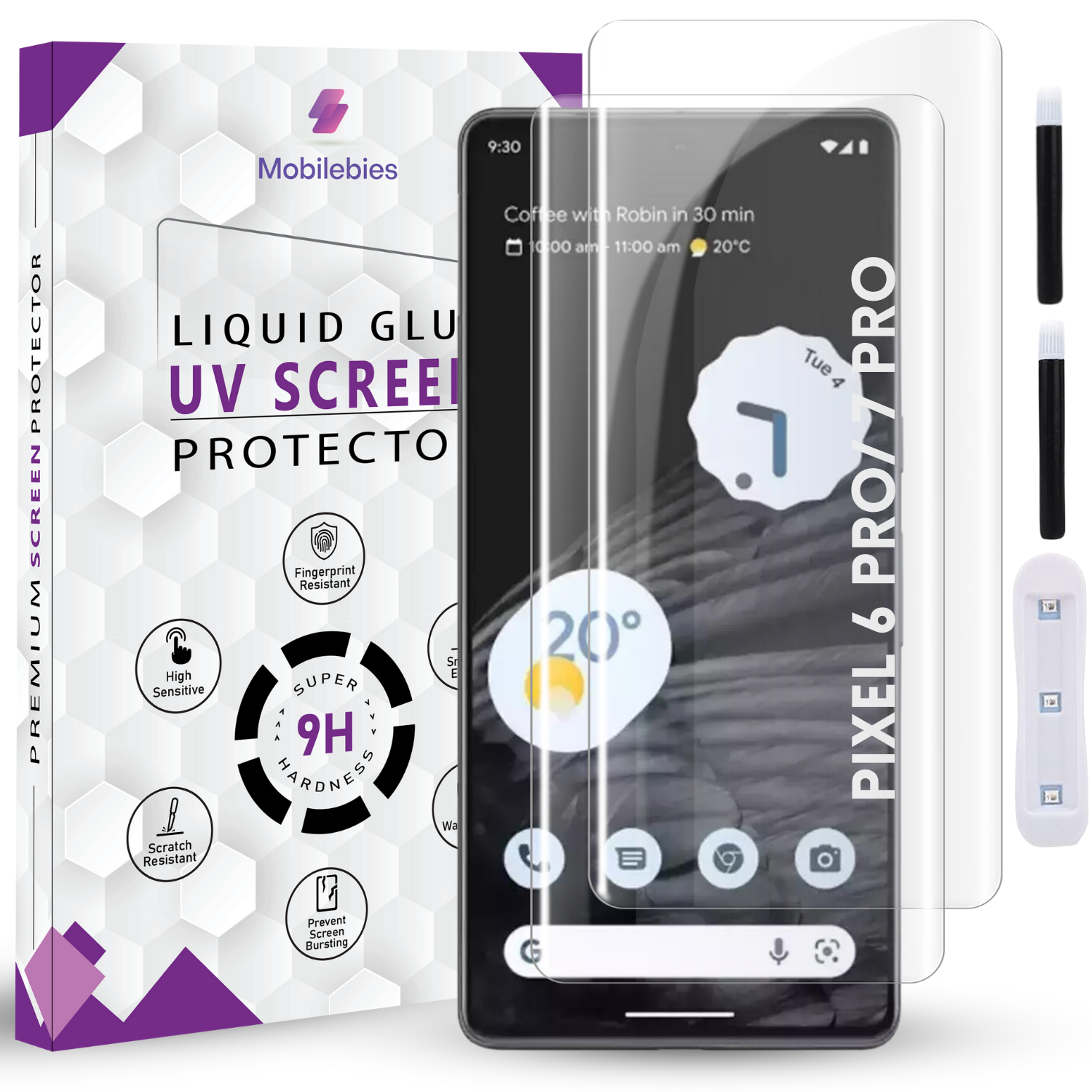 Tempered Glass For Google Pixel 7 Pro Premium HD+ UV Glass Screen Protector Guard Secondary image