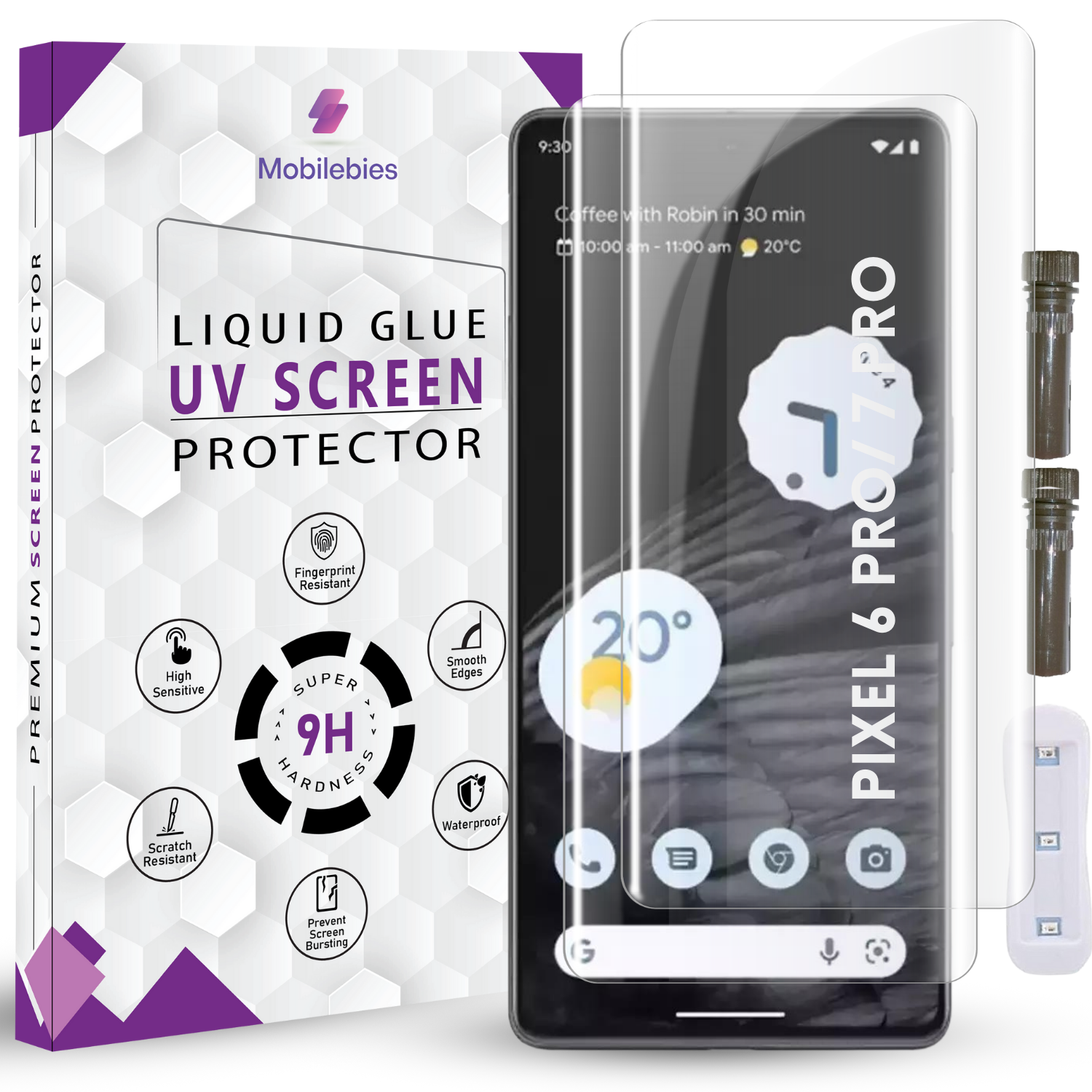 Tempered Glass For Google Pixel 7 Pro Advanced HD+ UV Glass Screen Protector Guard Secondary image