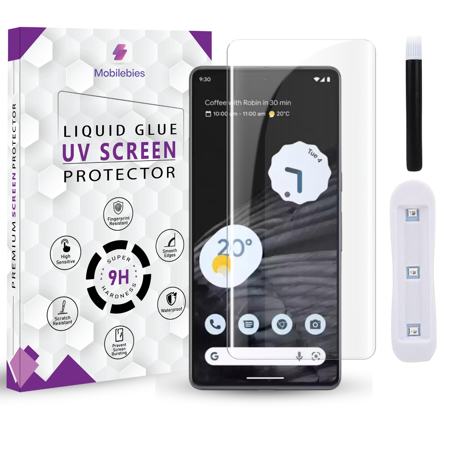 Tempered Glass For Google Pixel 7 Pro Premium HD+ UV Glass Screen Protector Guard Main image