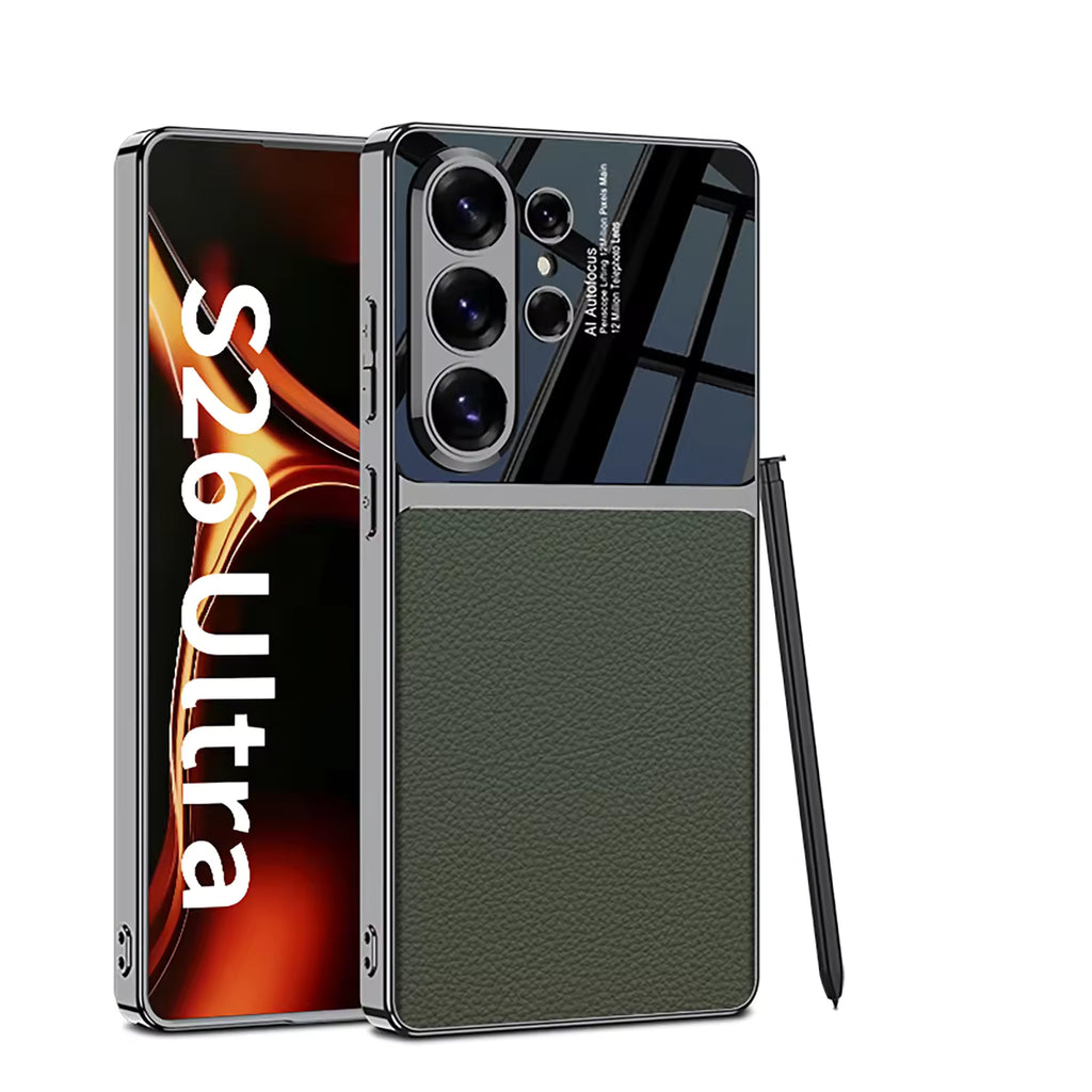 Mobilebies Samsung Galaxy S26 Ultra Half Leather Mobile Back Cover Case