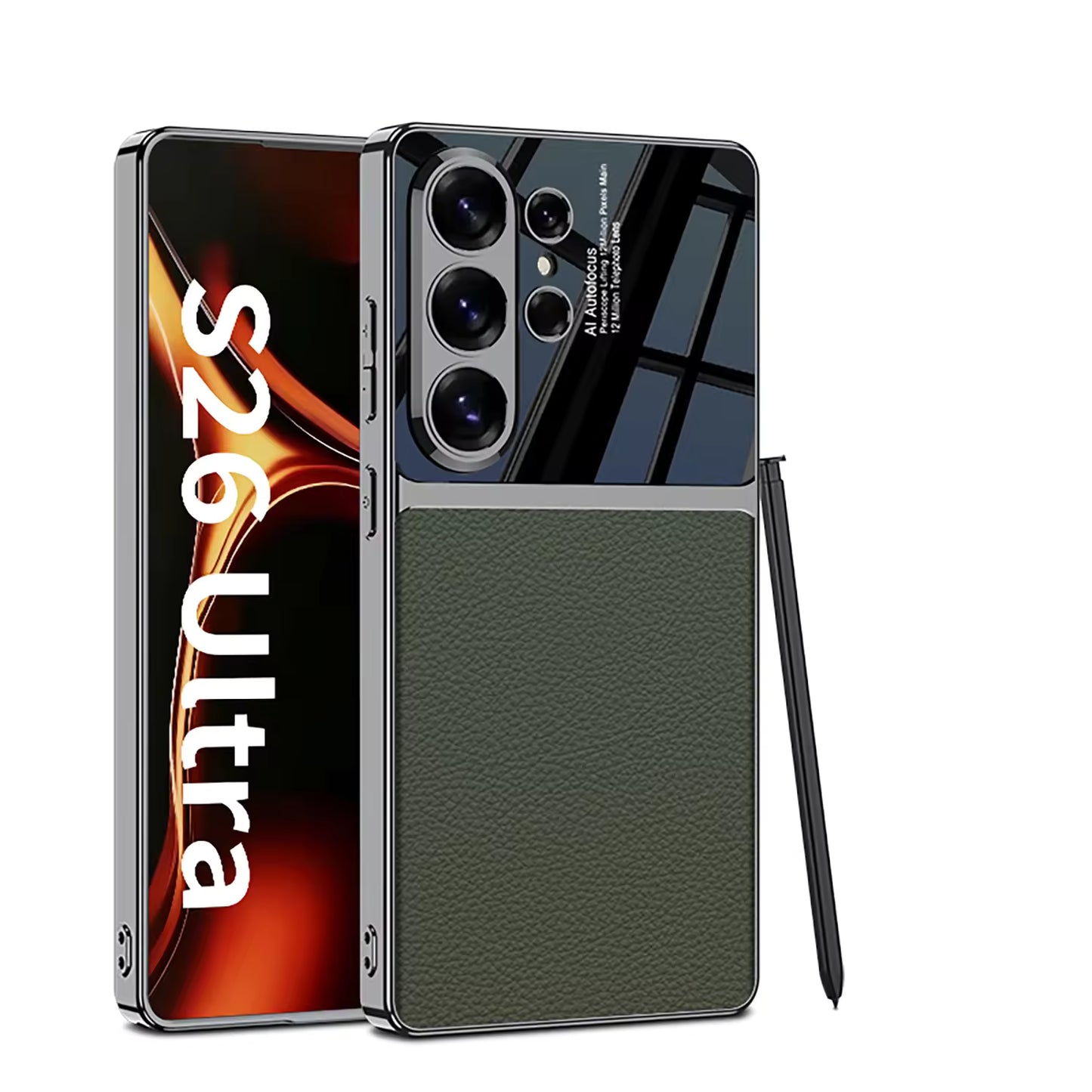 Mobilebies Samsung Galaxy S26 Ultra Half Leather Mobile Back Cover Case