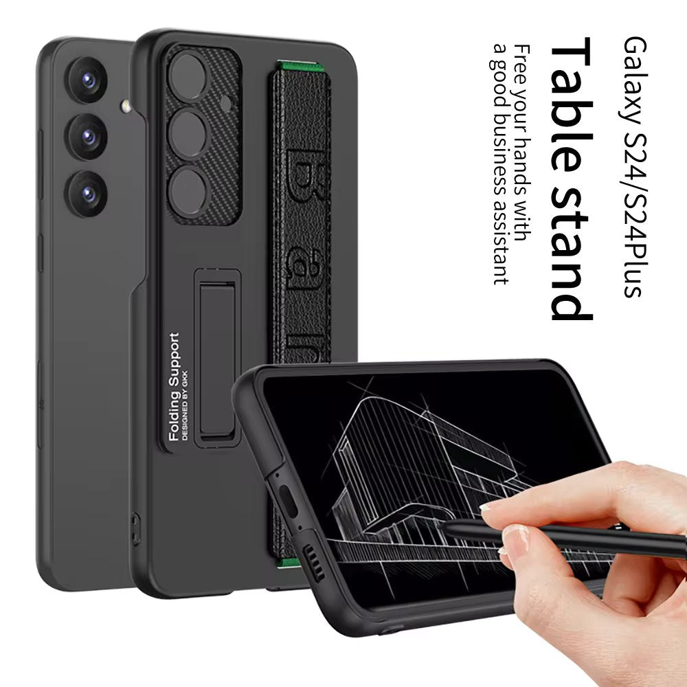 Samsung Galaxy S24 Wrist Band Stand Case Shockproof Phone Case - Mobilebies