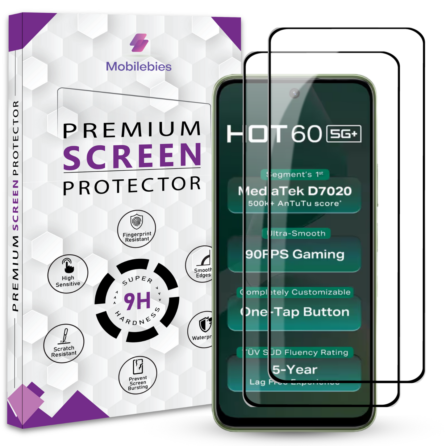 Tempered Glass for infinix Hot 60 Premium Screen Protector Guard