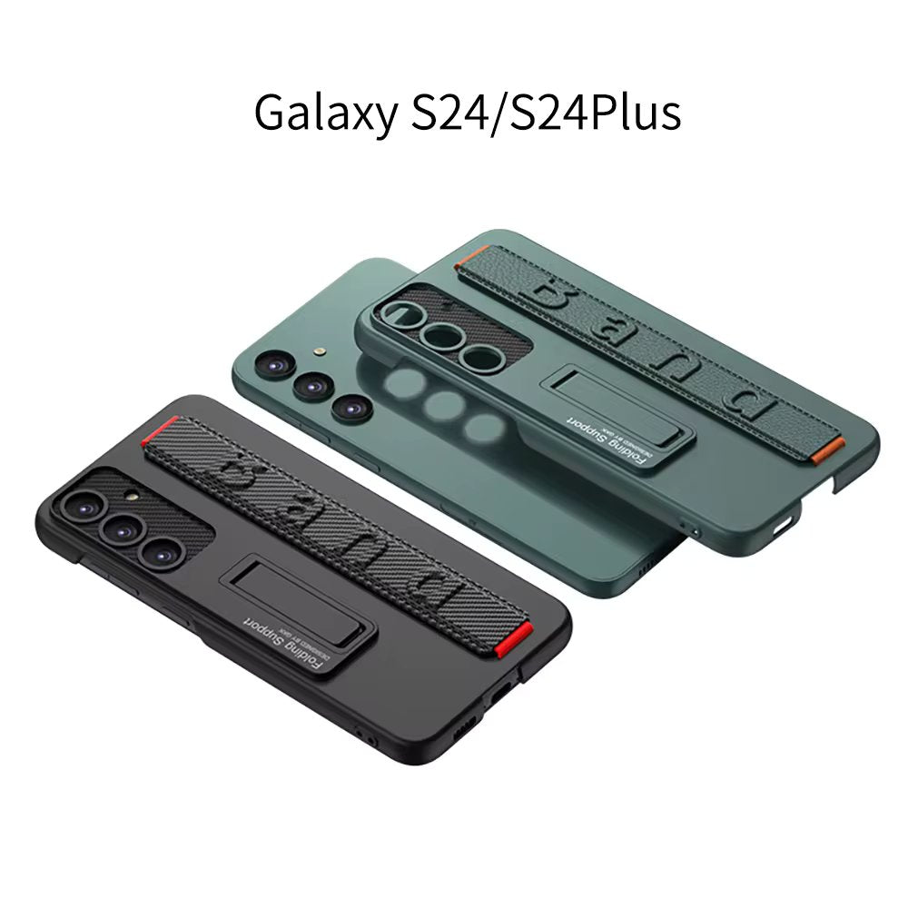 Samsung Galaxy S24 Wrist Band Stand Case Shockproof Phone Case - Mobilebies