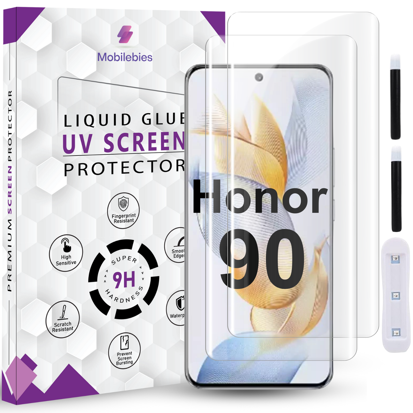 Tempered Glass For Honor 90 Premium HD+ UV Glass Screen Protector Guard