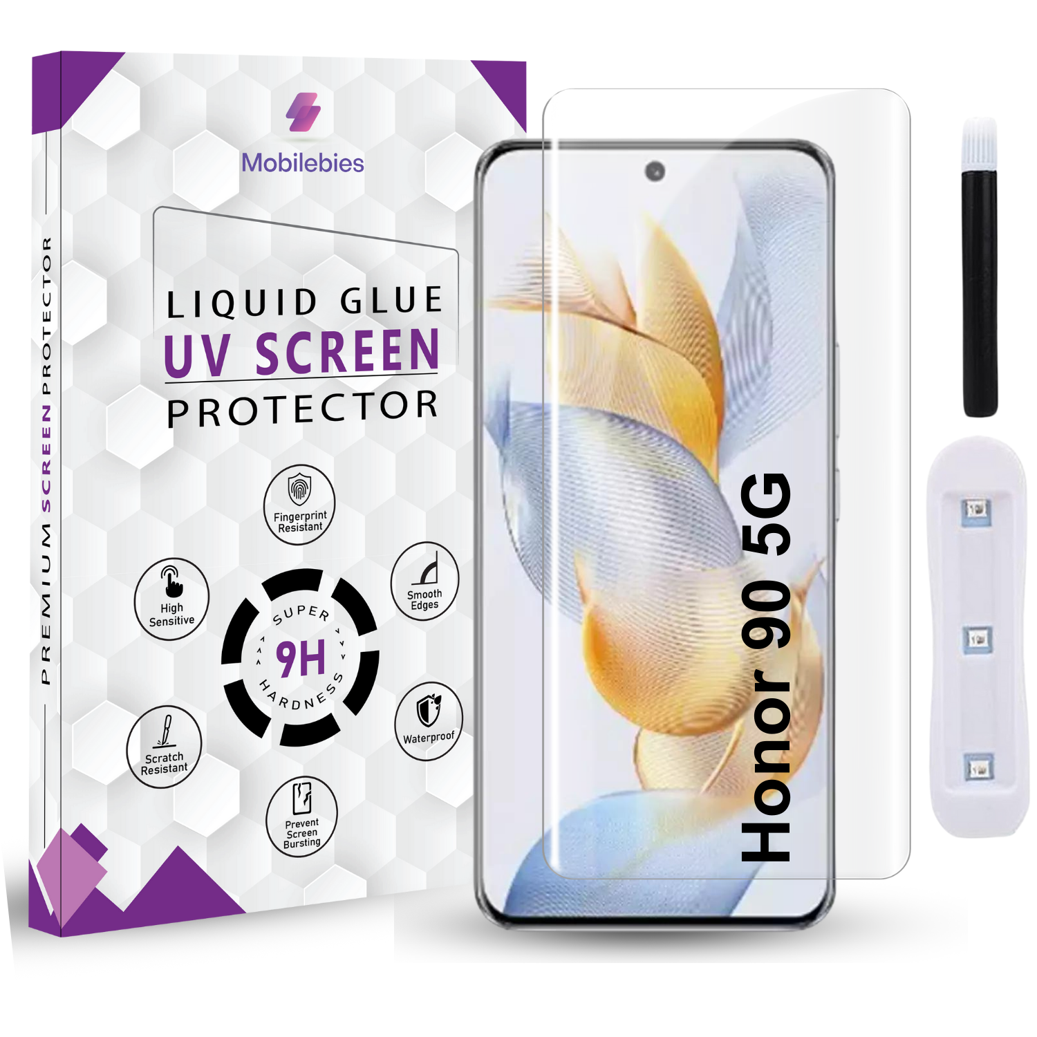 Tempered Glass For Honor 90 Premium HD+ UV Glass Screen Protector Guard Main image