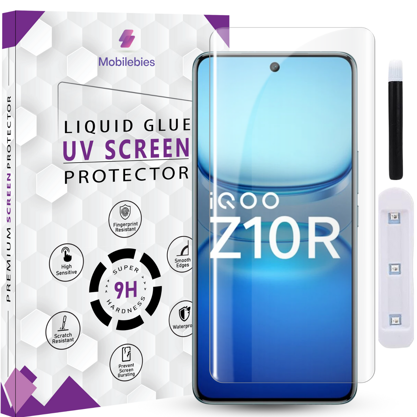 Tempered Glass For iQOO Z10R Premium HD+ UV Glass Screen Protector Guard
