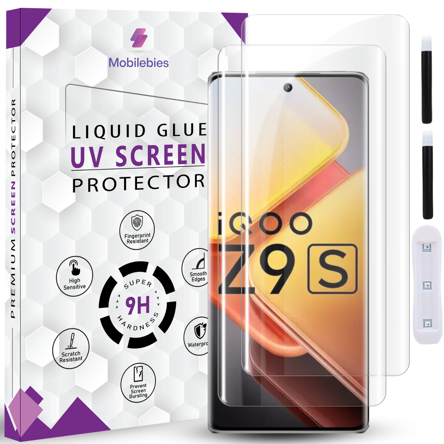 Tempered Glass For iQOO Z9s Premium HD+ UV Glass Screen Protector Guard