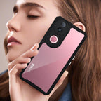 Mobilebies Backcover For Vivo V50 Rigid Armor Transparent Black Border Case