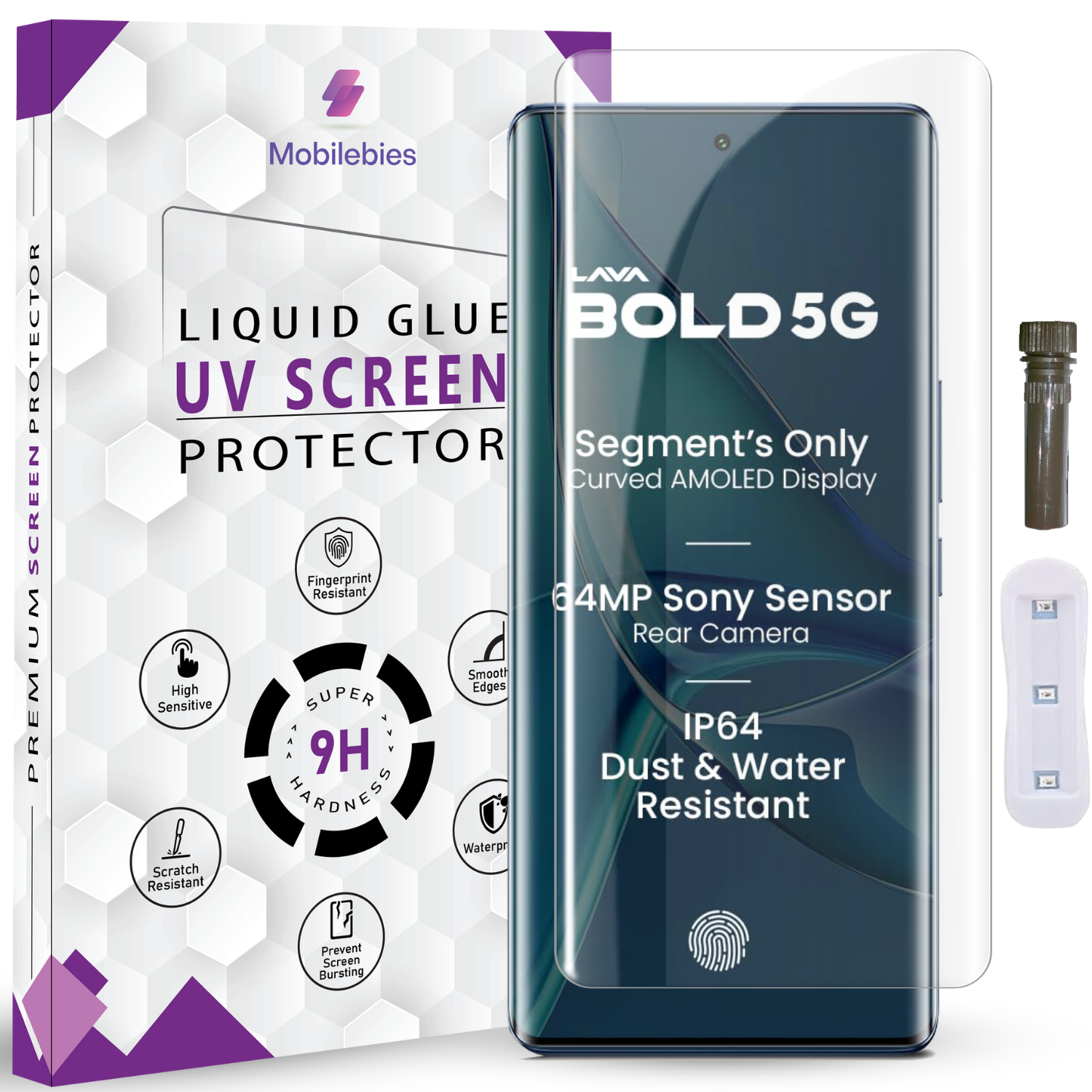 Tempered Glass For Lava Bold Advanced HD+ UV Glass Screen Protector Guard Main image