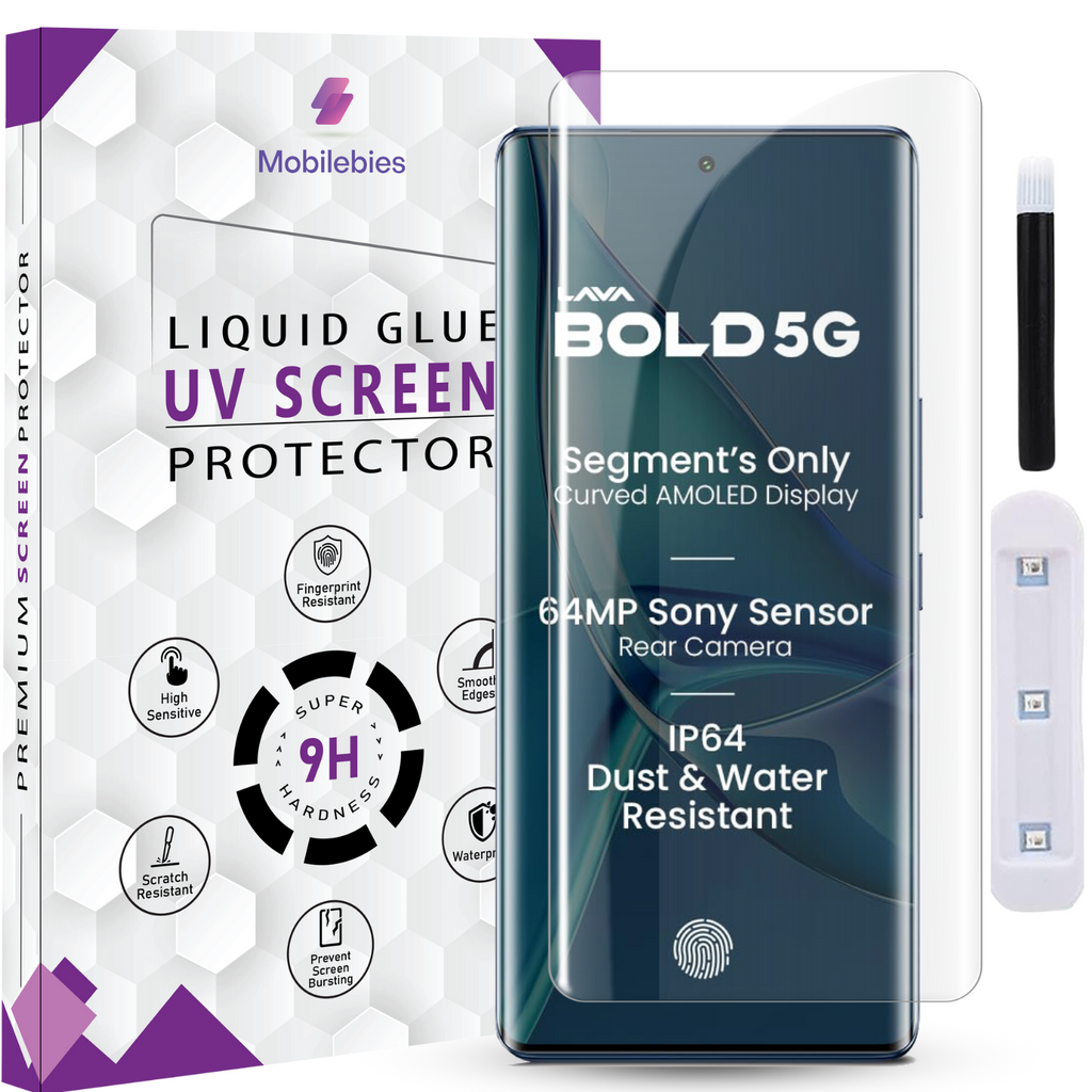 Tempered Glass For Lava Bold Premium HD+ UV Glass Screen Protector Guard