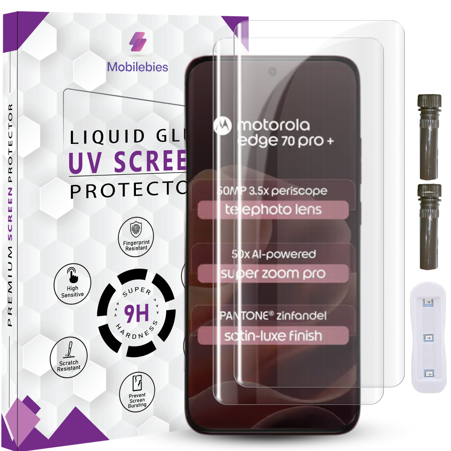 Motorola Edge 70 Pro+ Advanced HD+ UV Glass Screen Protector Secondary image